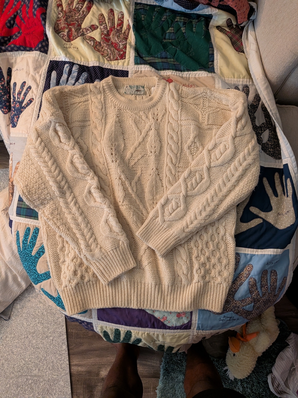 Shamrock Apparel Cable Knit Crewneck Sweater - Cream